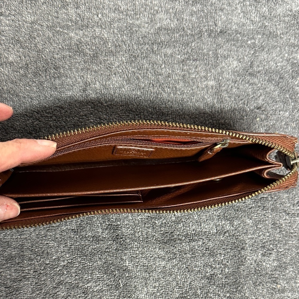 Cole Haan Tan Leather Wristlet with Gold Studs - Picture 5 of 11